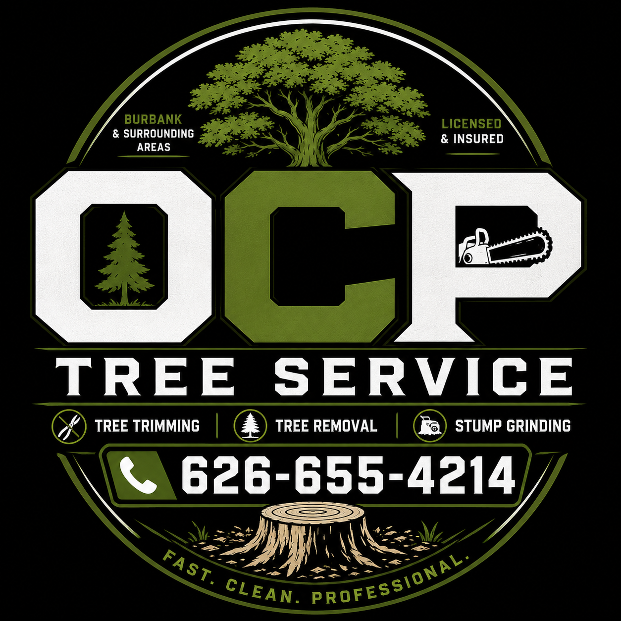 OCP Tree Service full logo with phone number